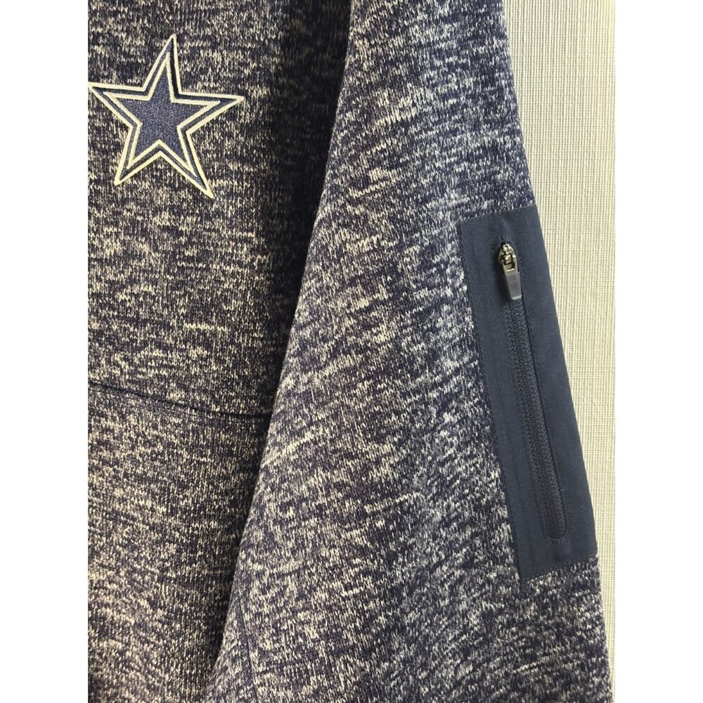 Dallas Cowboys Antigua XL Navy Heathered 1/4 Zip Pullover Sweatshirt With Zipper - Picture 4 of 7